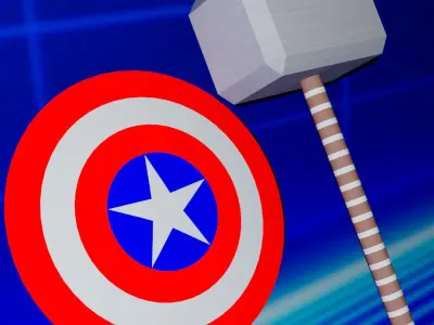 Marvel Heroes Weapons Update 1 Low-poly 3D model