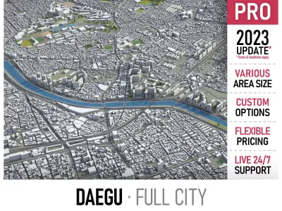 Daegu Low-poly 3D model