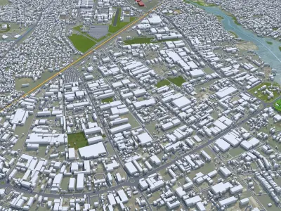 Port Harcourt Nigeria 30km AI Low-poly 3D model