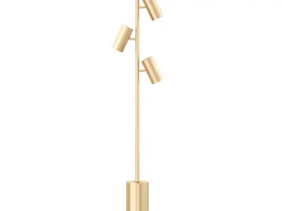 Golden Floor Lamp 3D Model 3D model
