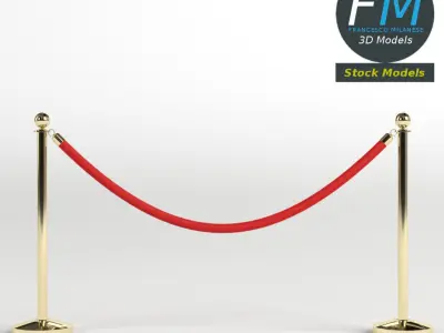 Red velvet rope 3D model