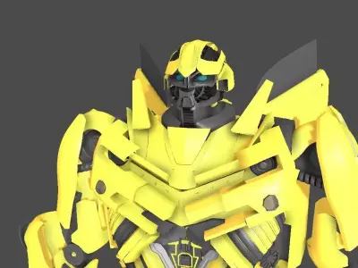 Bumblebee robot Low-poly 3D model