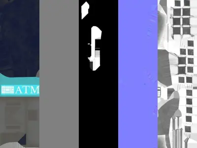 ATM cash machine Low-poly 3D model