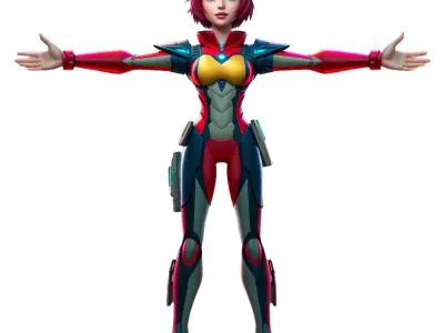 Futuristic Heroine Armor model pack Low-poly 3D model