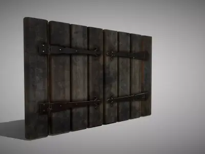 Medieval Window Shutter Low-poly 3D model