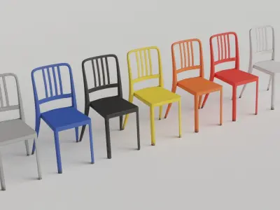 Stackable Plastic Chair Low-poly 3D model
