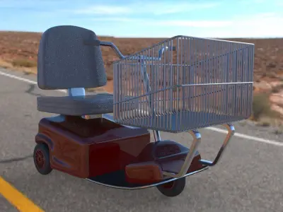 Electric Shopping Cart 3D model