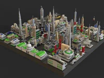 Lego city new 2 Low-poly 3D model