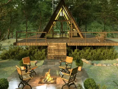 HUT in Forest 3D model