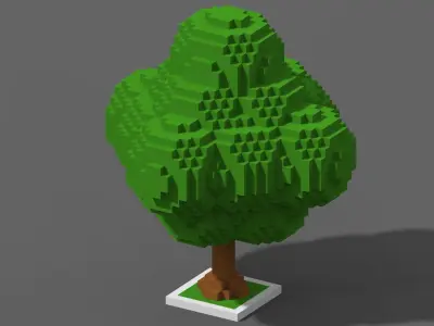 Tree Voxel - 7 Low-poly 3D model