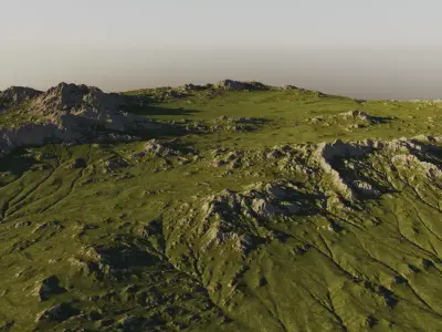 Realistic Green Rocky Mountains  3D model