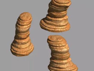 Desert - Mountain - Wind Stone 01 3D model