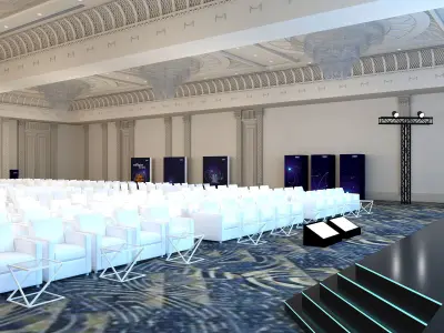 stage with hall  3D model purchase