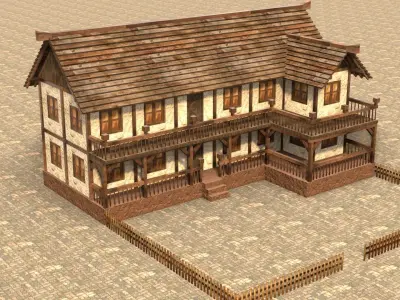 Medieval house fifteen 14 Low-poly 3D model
