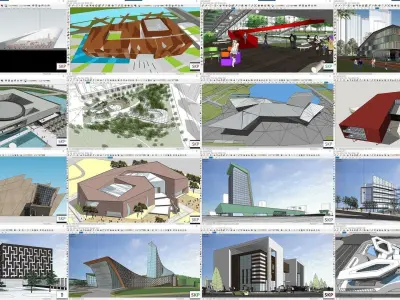 Collection 35 Sketchup Cultural Center 3D Model Pack
