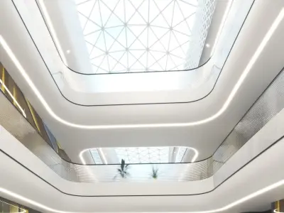 Futuristic Shopping Center 03 3D model