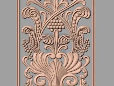 Decoration panel 3D relief  STL model used for CNC router E022 3D model