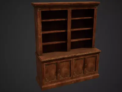 Stylized Bookcase Free low-poly 3D model