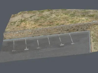 Parking lot Low-poly 3D model