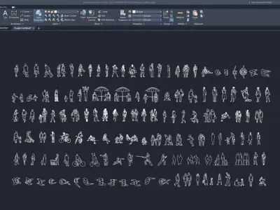 People Activity CAD BLOCKS 3D model