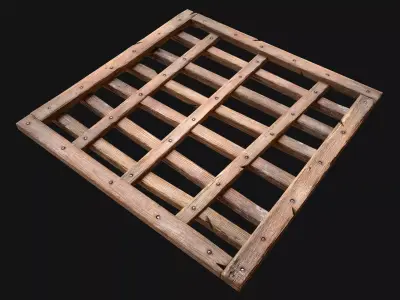 Medieval Roof  Wooden Lattice Low-poly 3D model