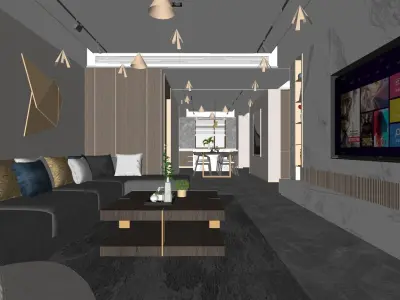 Livingroom Interior 3D model-11 3D model