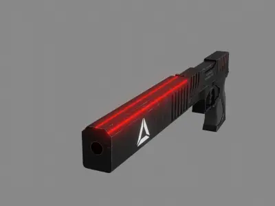 Sci-fi Pistol Weapon 3d Model Low-poly 3D model