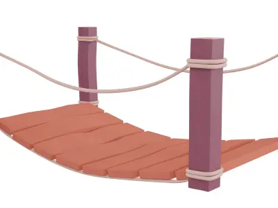 Cartoon Bridge Low-poly 3D model purchase