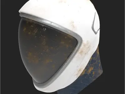 SpaceX Space Suit Helmet - 4k PBR textures Low-poly 3D model