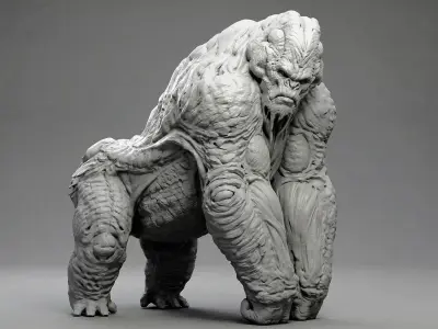 Alien Gorilla 3D Model  Creature from Another Planet Low-poly 3D model