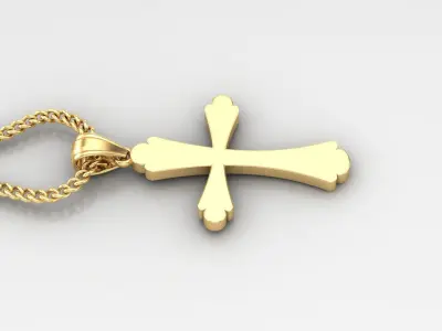 Light Gold 18K Cross Pendant 1CP047 3D print model purchase