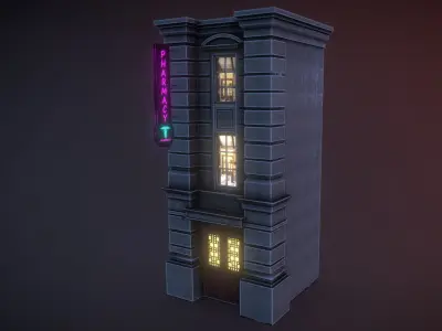 Urban City Building Low-poly 3D model