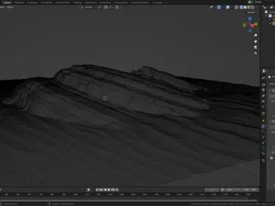 High-Poly Sandy Rock Formation Landscape Model Low-poly 3D model