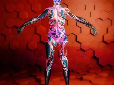 Sci Fi Humanoid Robot Character  3D model