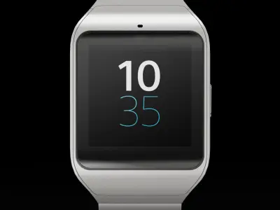 Sony SmartWatch 3 Silver Low-poly 3D model