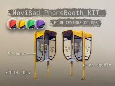 NoviSad PhoneBooth Collection Low-poly 3D model