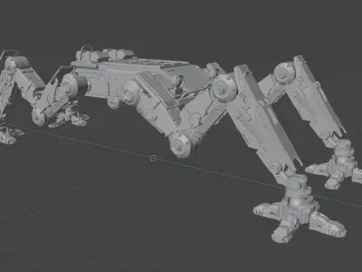 Posable Mech Walker 1-35th scale 3D print model