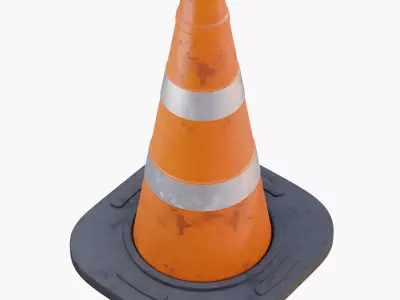 Traffic Cones Dirty PBR 3D model Low-poly 3D model