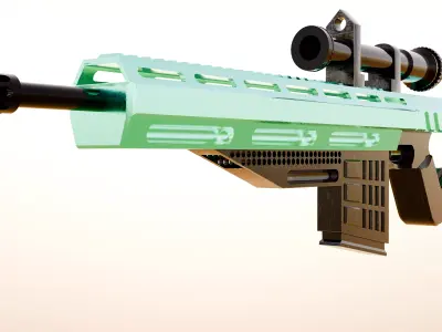 Scifi gun low poly 3D model Low-poly 3D model