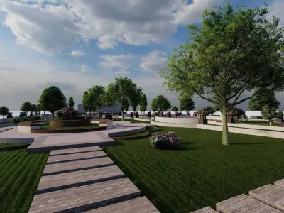 public park-Private Park Landscape 3D model