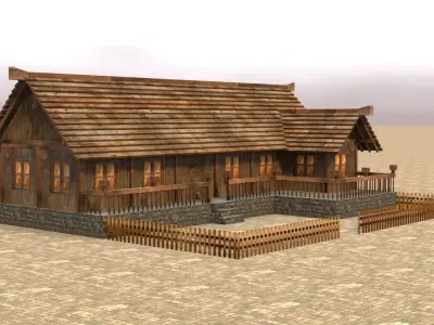 Medieval house sixteen 6 Low-poly 3D model