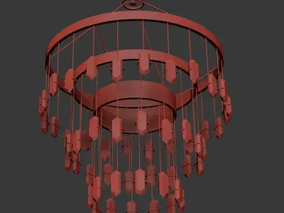 Halcyon Large Three Tier Chandelier 3D model
