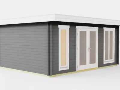 Wooden House Low-poly 3D model