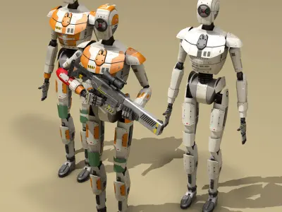 Sci-fi droid 3D model