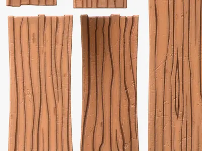 Stylized Wood Planks Low-poly 3D model