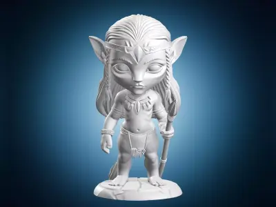 Chibi Navi Warrior Avatar Inspired Miniature 3D print model