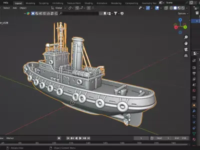 Classic Tugboat 3D print model