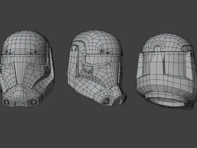 Imperial Commando Helmet  Low-poly 3D model