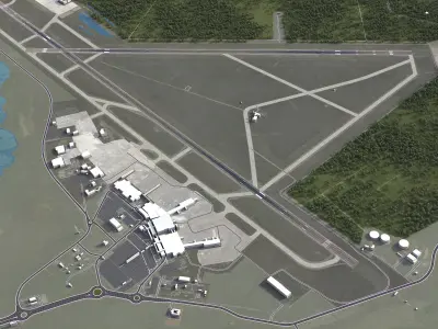 Nassau Airport Low-poly 3D model