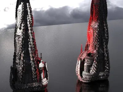 Horror Dark SpineTowers 3D model